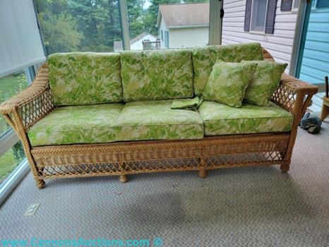 Antique and vintage wooden furniture including dining table, chairs, dressers and cabinets at Acorn Estate Liquidators auction Orange VA