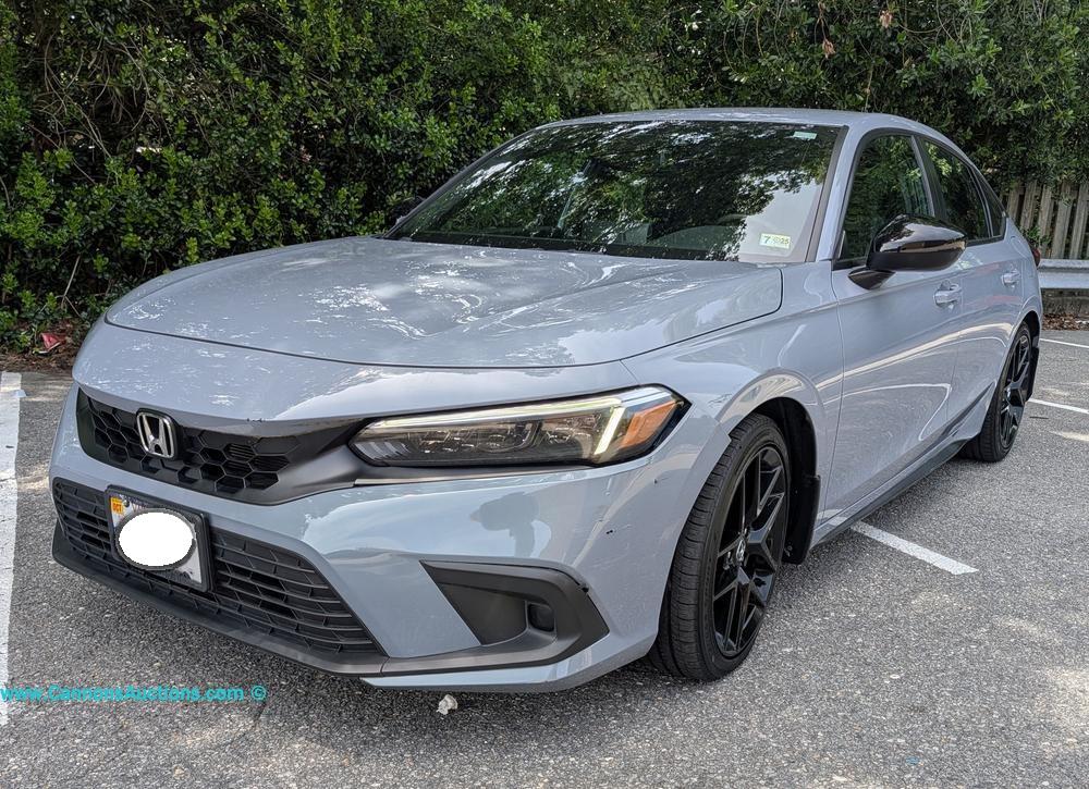 2022 Honda Civic Sport 4-door hatchback with 2.0L I4 SMPI gas engine, 19,516 miles, VIN 19XFL2H82NE012334