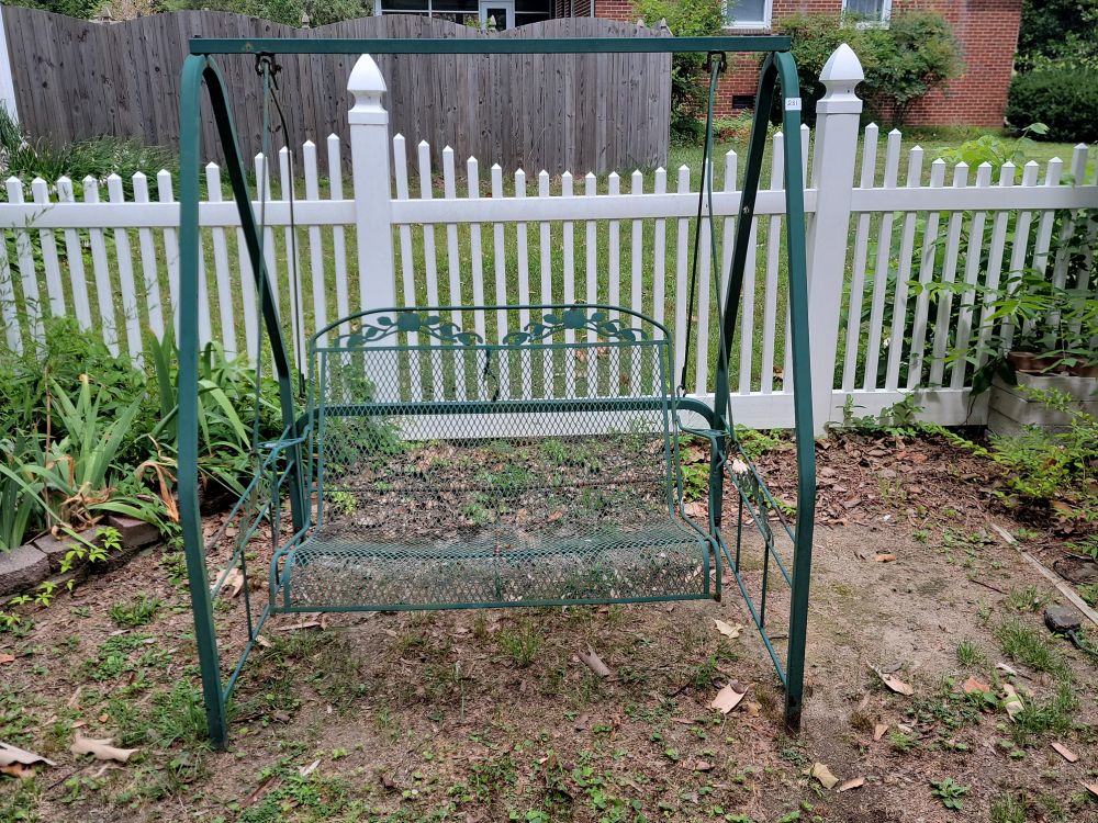 outdoor-green-metal-two-seat-swing-54-inch